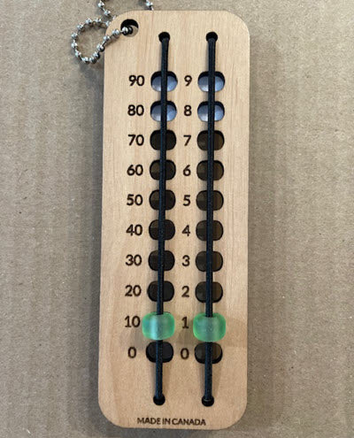 Glass Bead Row Counter 0-99- Green