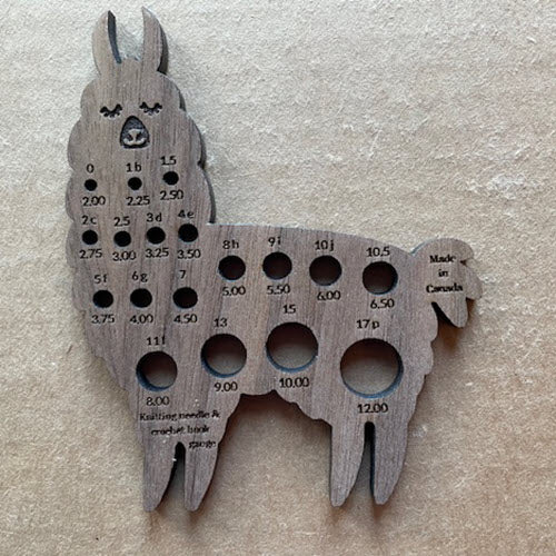 Llama Knitting Needle/ Crochet Hook Gauge