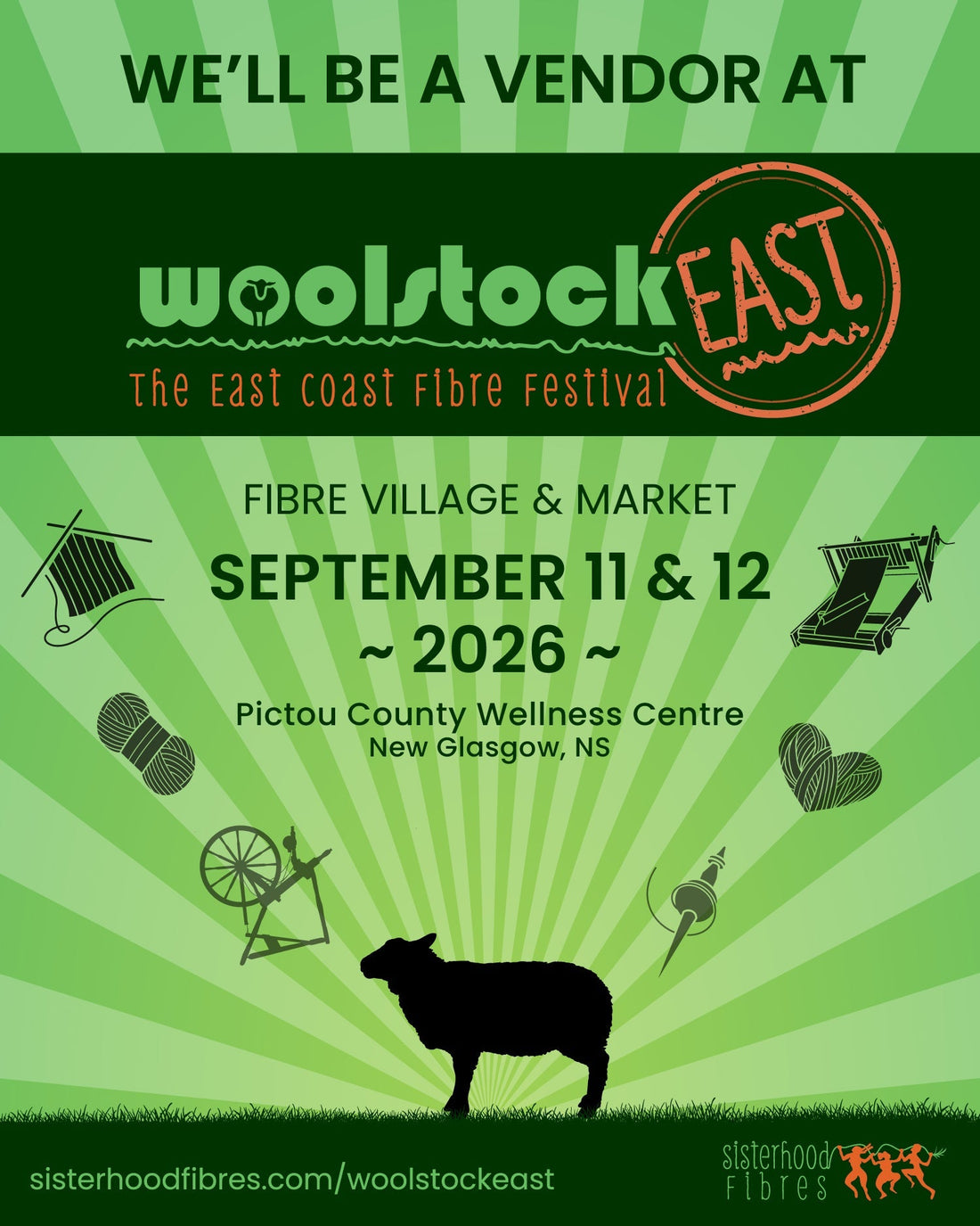 See you at Woolstock EAST - September 11-12 2026, New Glasgow, Nova Scotia