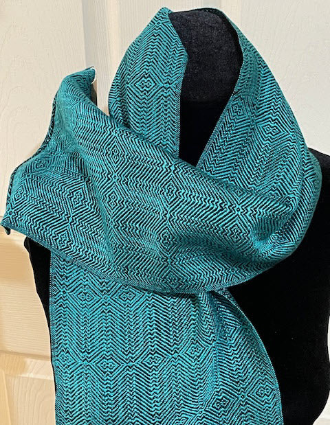 Teal Geometric scarf