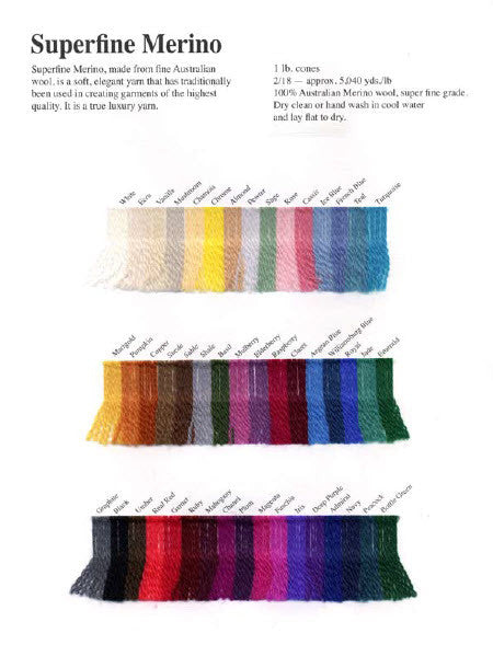 Jaggerspun Superfine Merino Sample Card